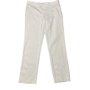 2/$30 Chaus NY White Textured Straight Leg Side Zip Slimming Pants Size 6 #0636
